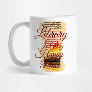 The Library is My Happy Place | Red Mug